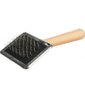 Пуходерка Trixie для котів, собак та гризунів м’яка дерев'яна/хромована з додатковим гребінцем Trixie - 1 -  2