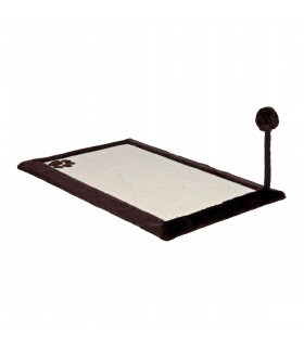 Дряпка Trixie для котів килимок з м'ячиком на пружині із сизалю/плюшева темно коричнева 70*45cм Trixie - 1 - 4047974043233