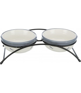 Миска Trixie для котів та собак подвійна на металевій підставці "Eat on Feet" керамічна, 12 см, 2х300 мл Trixie - 1 - 4047974247