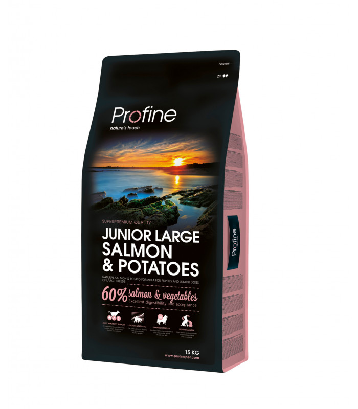 Корм сухий Profine Junior Large Breed Salmon для цуценят та молодих собак великих порід від 25кг лосось та картопля 15кг Profine