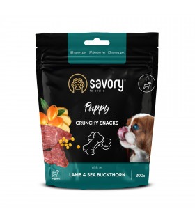 Хрусткі ласощі Savory для здорового росту цуценят, ягня та обліпихи 200г Savory - 1 - 4820232631379