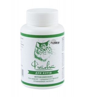 Вітаміни ProVET «Фітовіт» фітокомплекс для шерсті + покращення функції сечовивідної системи 100 таб. ProVET - 1 - 4823082416943
