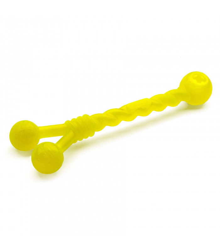 Іграшка Comfy для собак Mint Dental Twister для чищення зубів флюорисцентна гума жовта 30см COMFY - 1 - 5905546194570