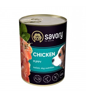 Корм SAVORY Chicken вологий повнораціонний для цуценят усіх порід з куркою Savory - 1 - 