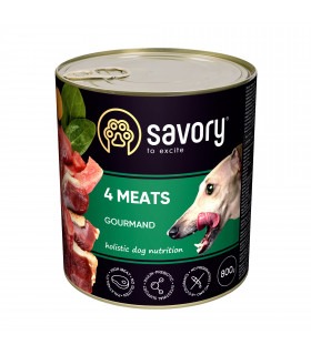 Корм SAVORY 4 Meats вологий повнораціонний для дорослих собак усіх порід з чотирма видами м’яса Savory - 1 - 