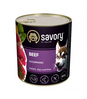 Корм SAVORY Beef вологий повнораціонний для дорослих собак усіх порід з яловичиною Savory - 1 - 