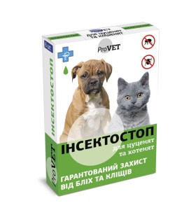 Краплі Природа ProVET Інсектостоп для кошенят і цуценят, від бліх та кліщів, 6 піпеток по 0.5мл ProVET - 1 - 4820150200275