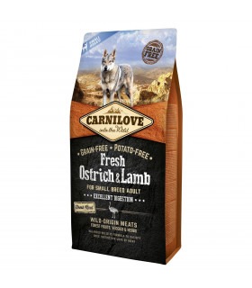 Сухий корм для дорослих собак дрібних порід Carnilove Fresh Ostrich & Lamb ягня та страус Carnilove - 1 - 