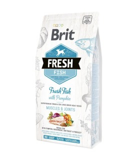 Корм сухий Brit Fresh Fish/Pumpkin Adult Large для дорослих собак великих порід для м'язів та суглобів з рибою та гарбузом Brit 