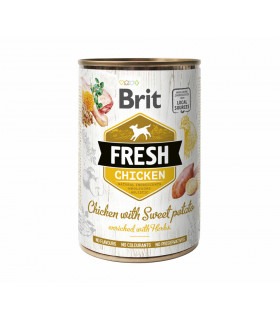 Корм Brit Fresh Chicken консервований для собак з куркою та бататом 400г Brit Fresh - 1 - 8595602533893